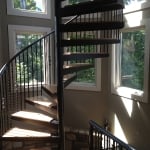 Three story spiral stair case