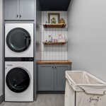 living-stone-–-wandering-oaks-modern-–-asheville-nc-–-custom-home-–-laundry-room-stacked-washer-dryer-butcher-block-–-17